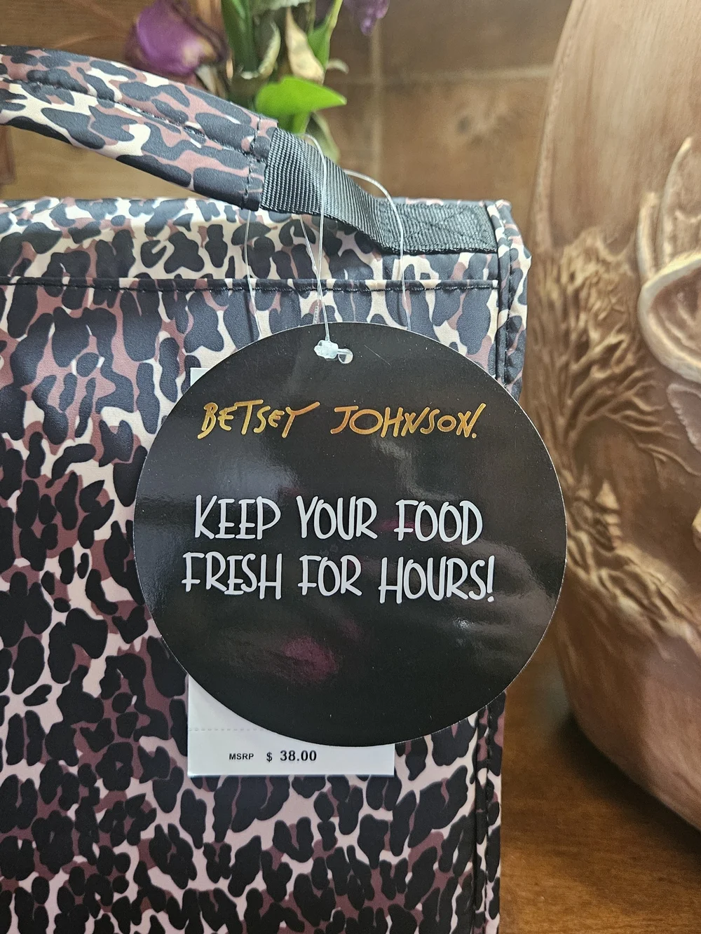 Betsey Johnson Pink Leopard Print Insulated Lunch Box